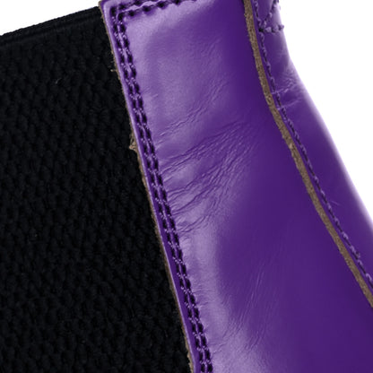 Gucci Cordovan Lux Ankle Boots 37 Shine Purple Black 10 of 11
