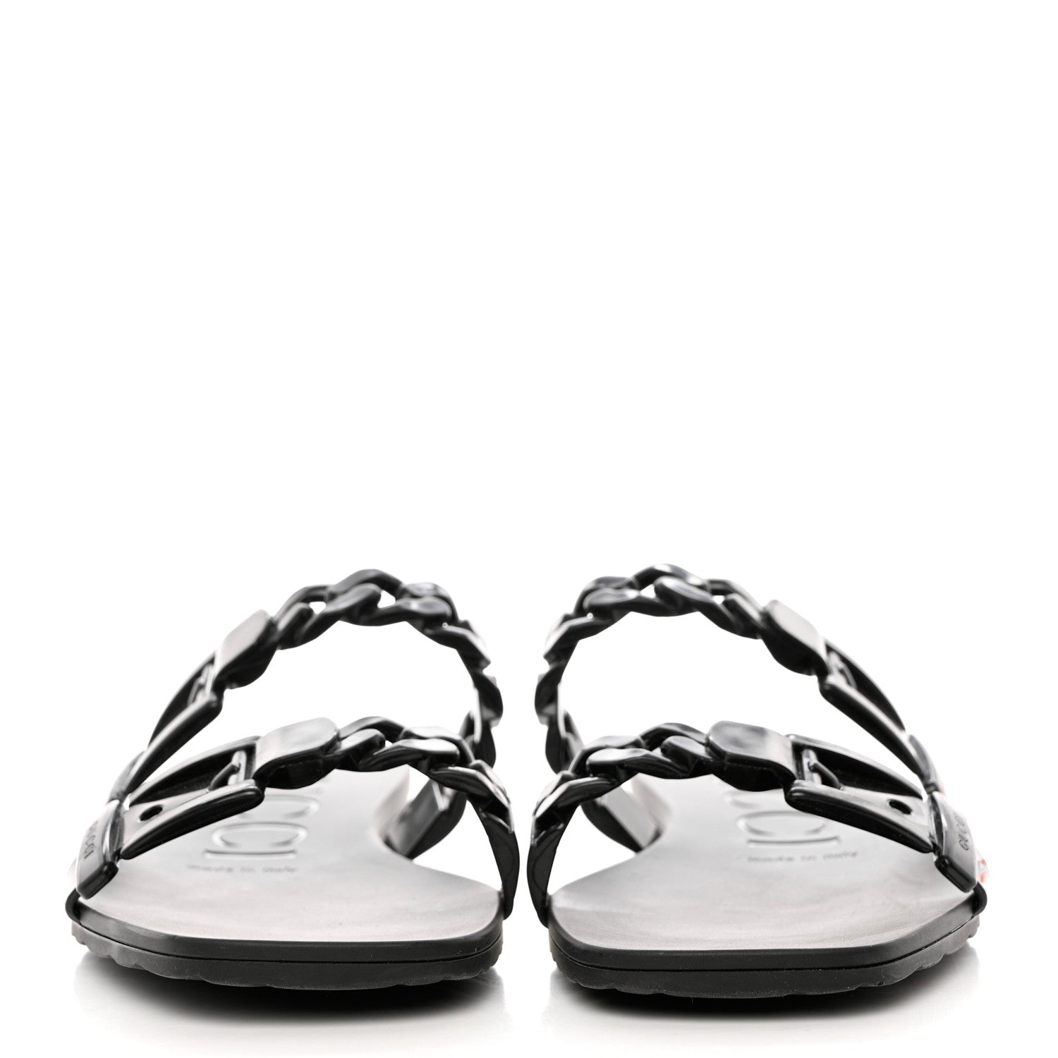 Gucci Rubber Womens Slide Sandals 38 Black 2 of 9