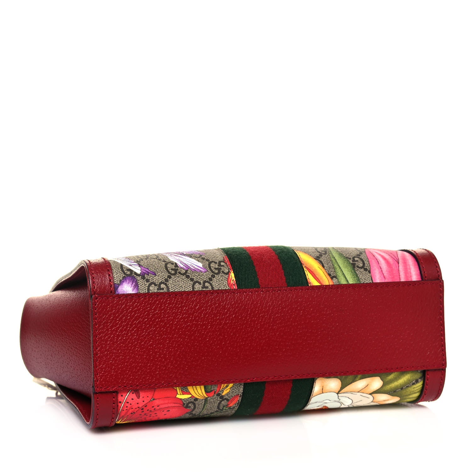 Gucci GG Supreme Monogram Flora Web Small Ophidia Tote Bag Red 4 of 12
