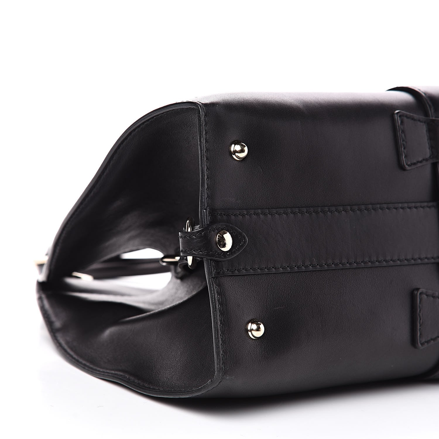 Gucci Calfskin Medium Stirrup Top Handle Bag Black 7 of 12