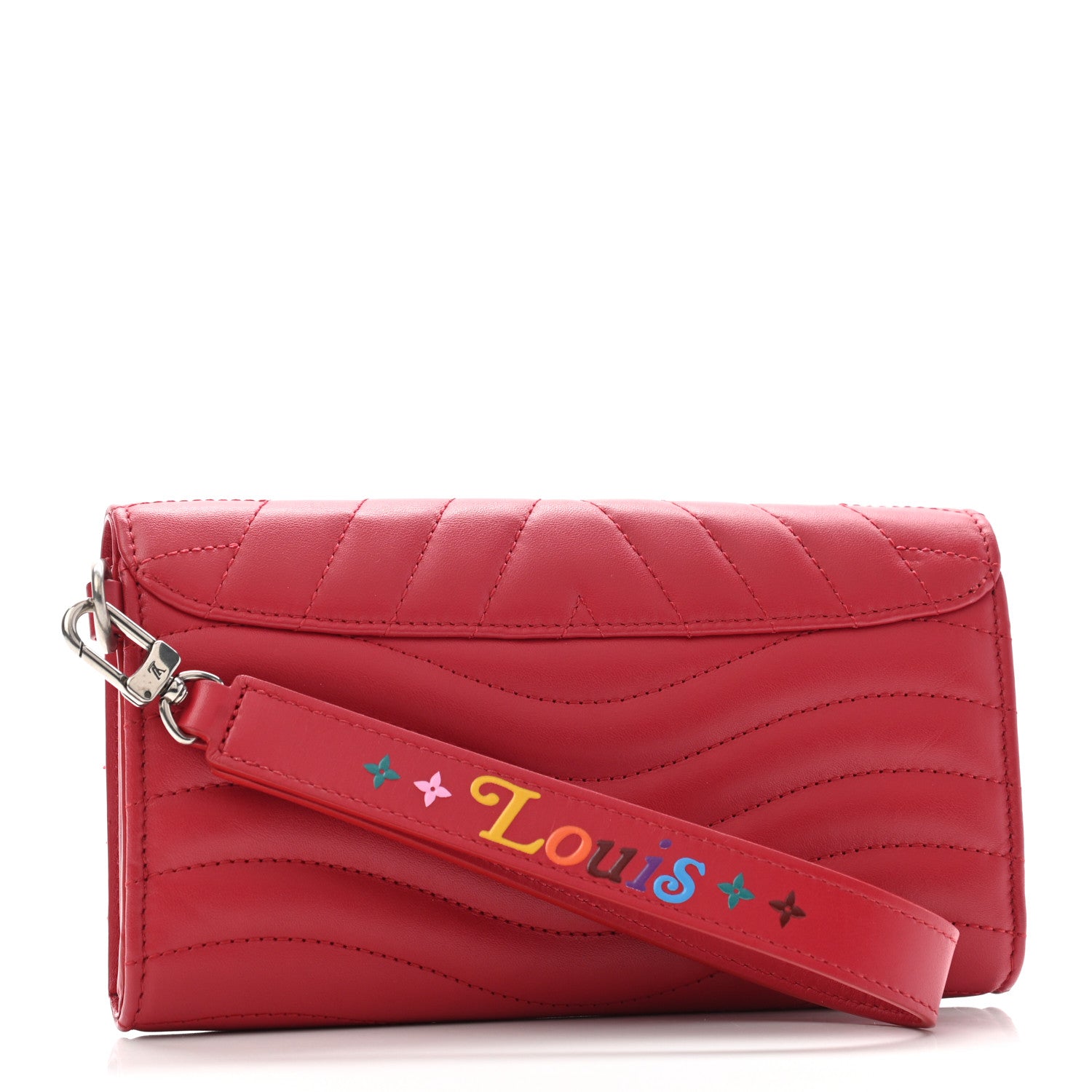 Louis Vuitton Calfskin Love Lock New Wave Long Wallet Red 3 of 7