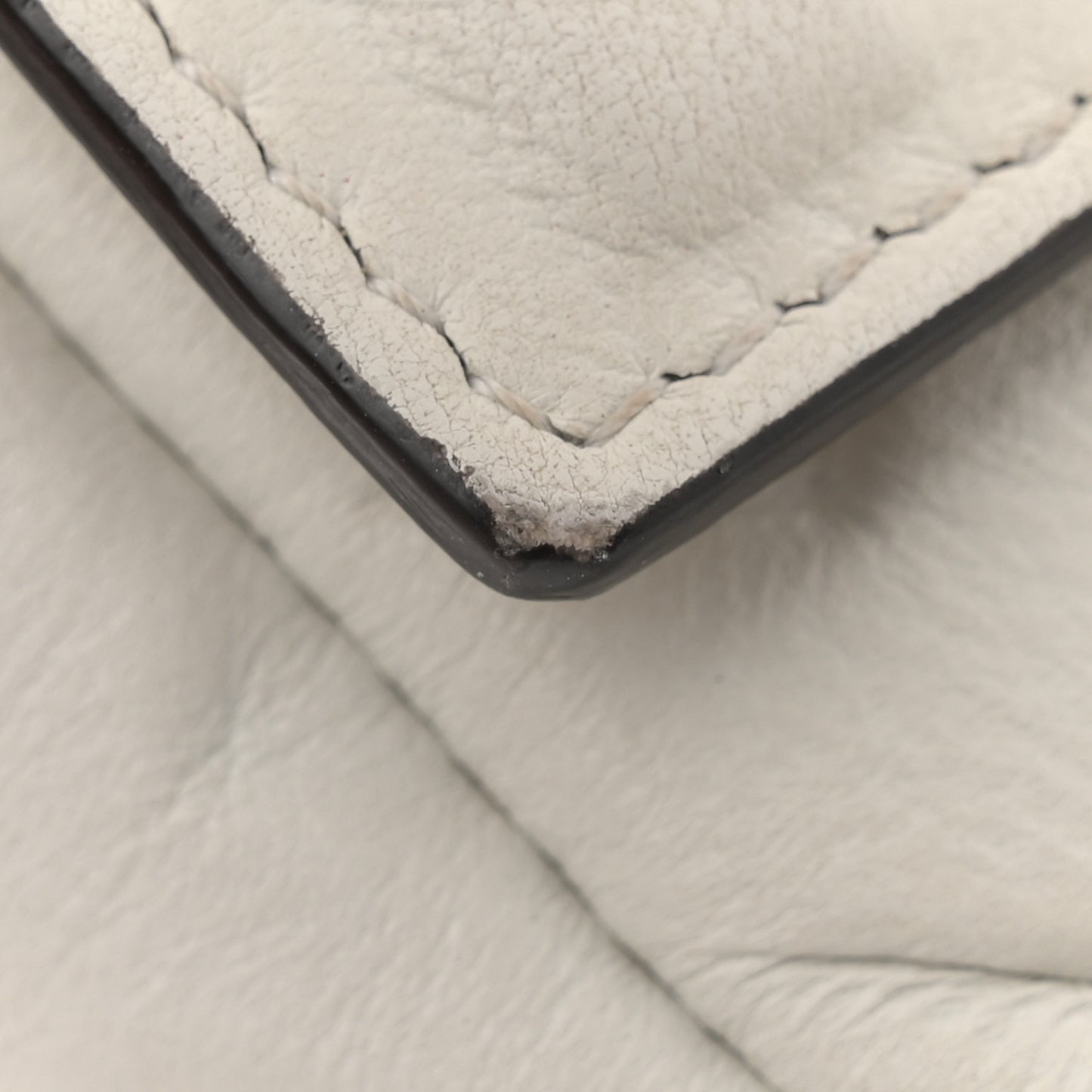 Nappa FF 1974 Embossed Mini Baguette White