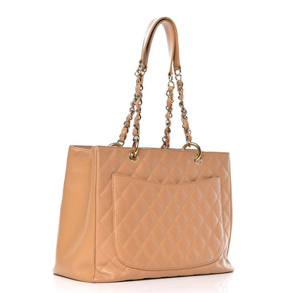 Chanel Caviar Quilted Grand Shopping Tote GST Beige 3 of 20
