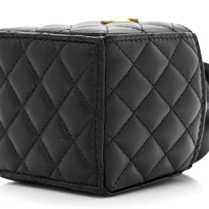 Chanel Calfskin Quilted Mini Drawstring Bucket Bag Black 8 of 9