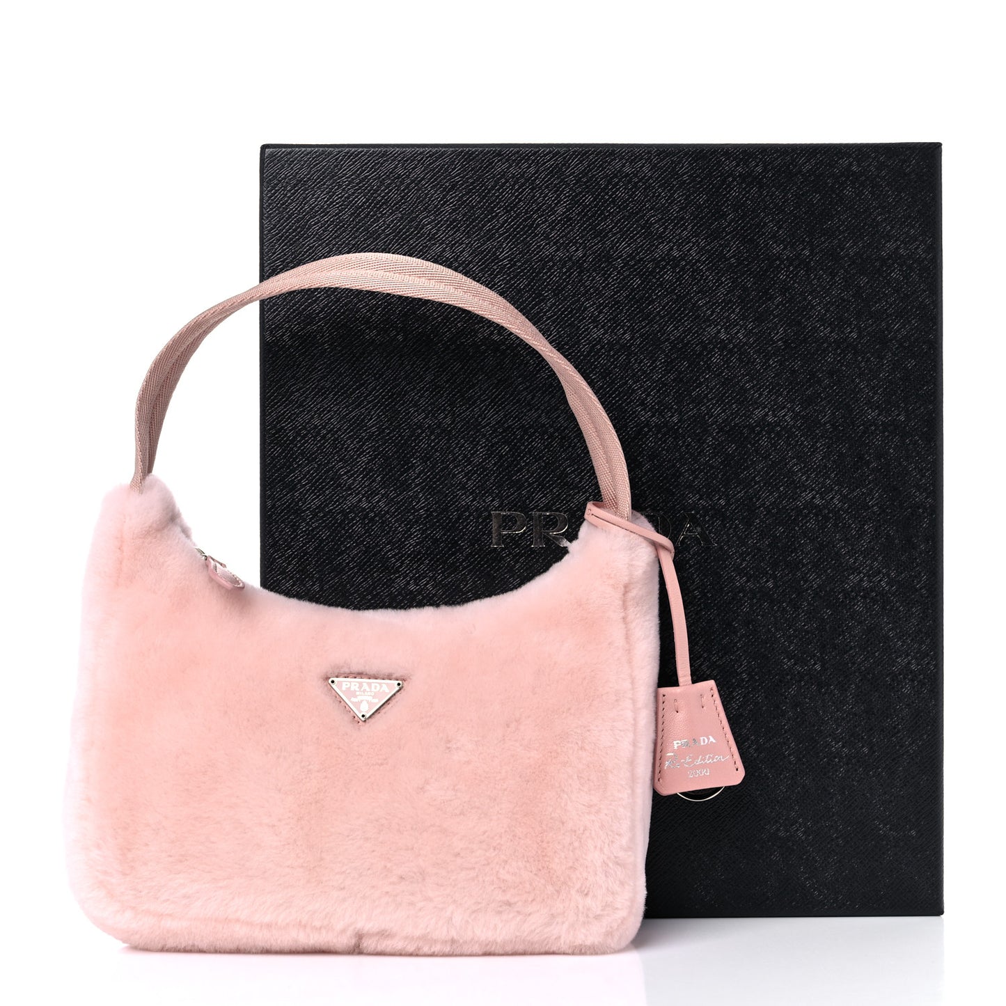 Shearling Mini Re-Edition 2000 Bag Orchidea