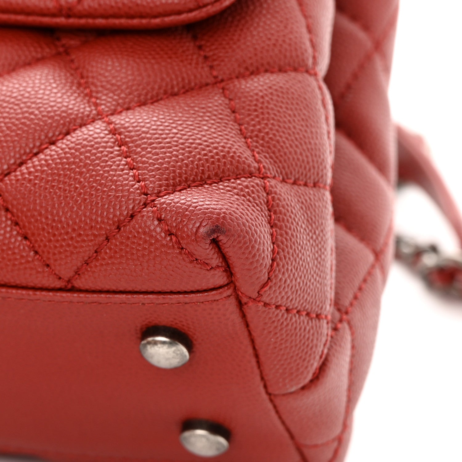 Chanel Caviar Quilted Mini Coco Handle Flap Red 12 of 13