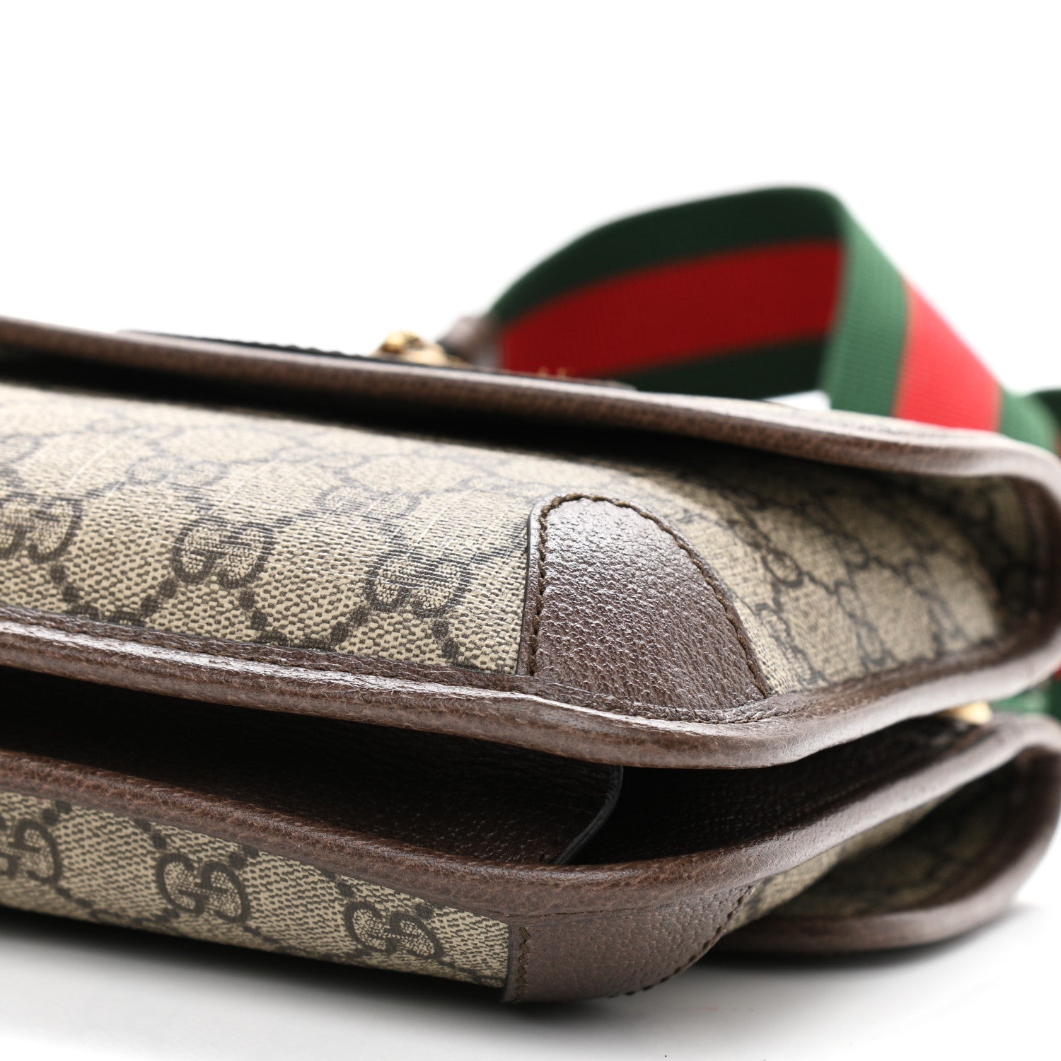 Gucci GG Supreme Monogram Web Small Neo Vintage Double Flap Messenger Bag Beige New Acero 11 of 11