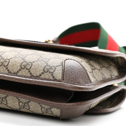 Gucci GG Supreme Monogram Web Small Neo Vintage Double Flap Messenger Bag Beige New Acero 11 of 11