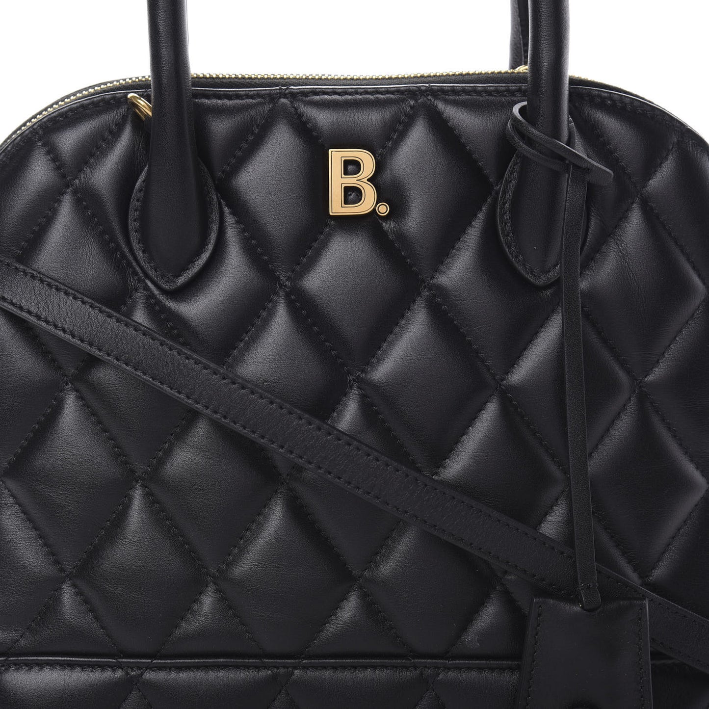 Nappa Calfskin Quilted Small Ville Top Handle Bag Black