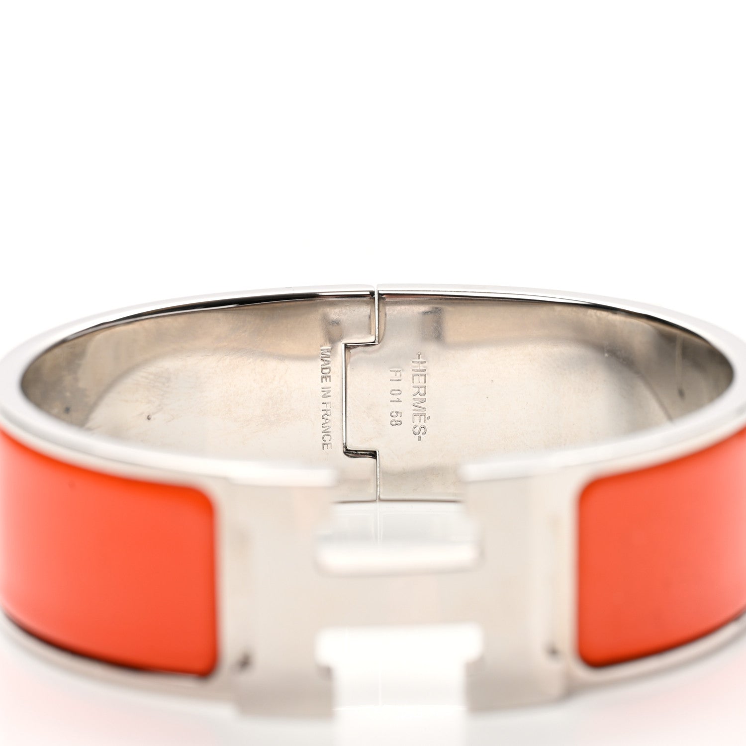 Hermes Enamel Wide Clic Clac H Bracelet GM Orange 4 of 6