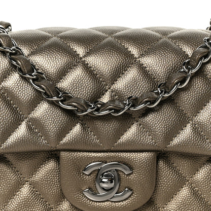 Chanel Iridescent Caviar Quilted Mini Rectangular Flap Bronze 9 of 12