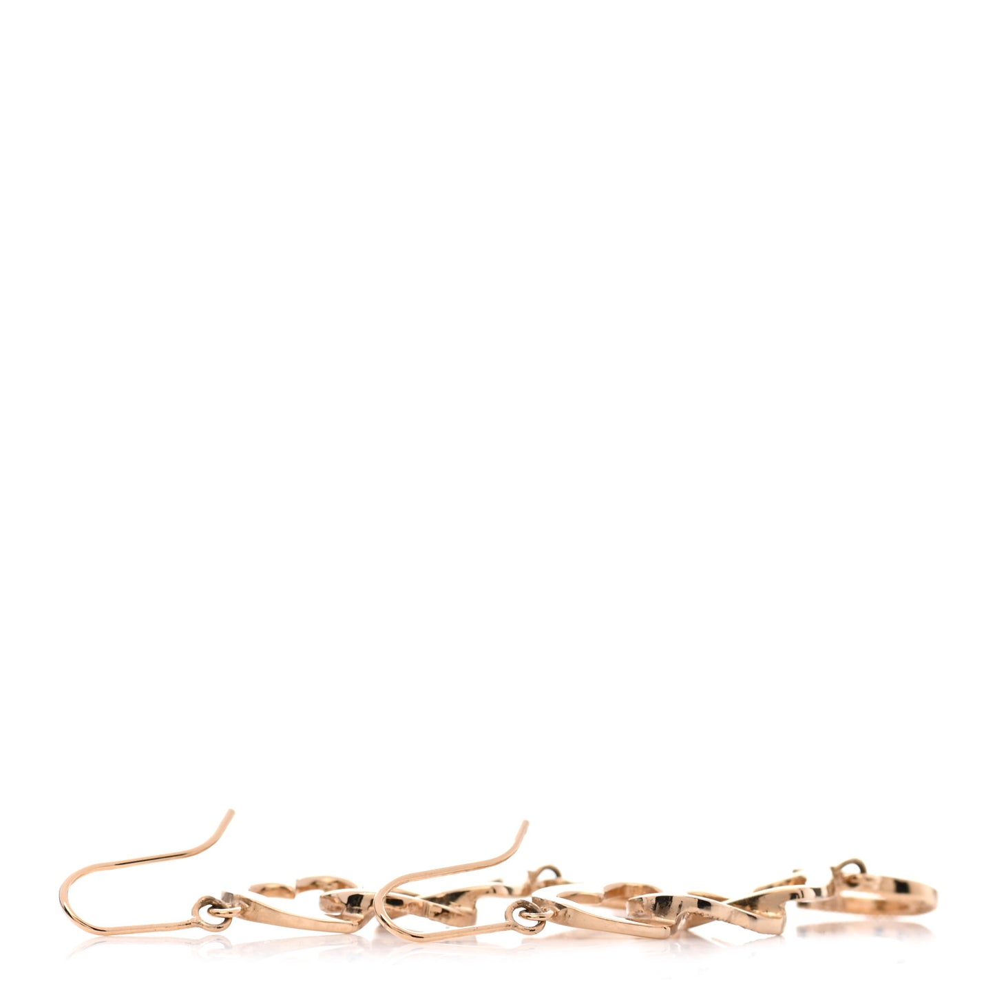 Crystal Heart Drop Earrings Gold