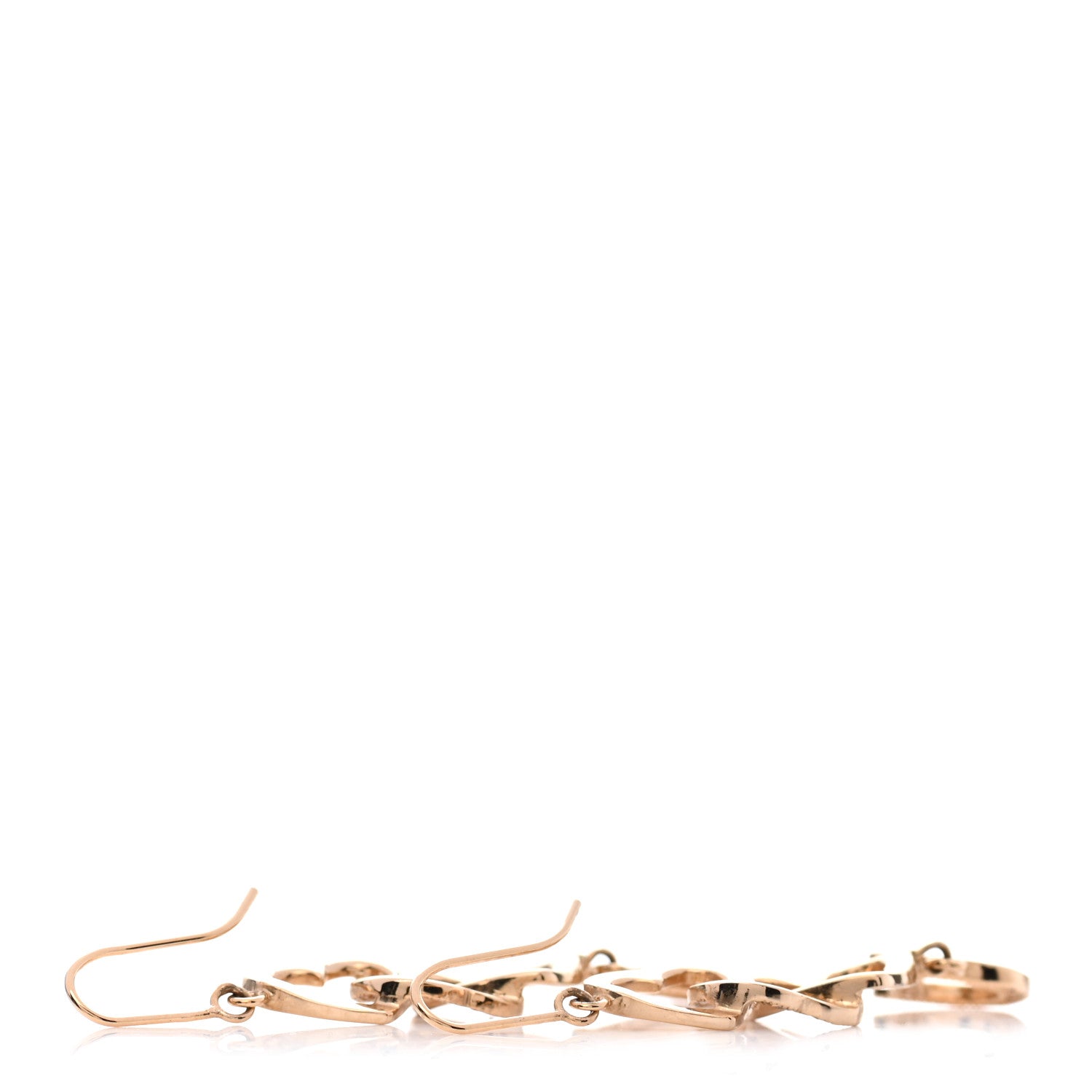 Christian Dior Crystal Heart Drop Earrings Gold 3 of 4