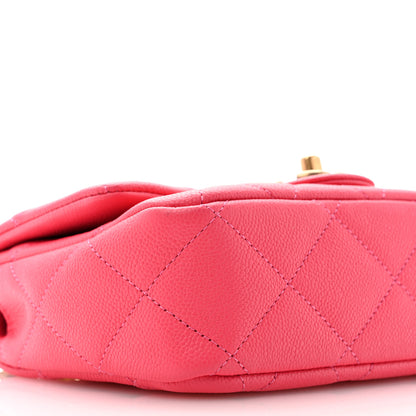 Chanel Caviar Quilted Sweetheart Mini Flap Dark Pink 9 of 10