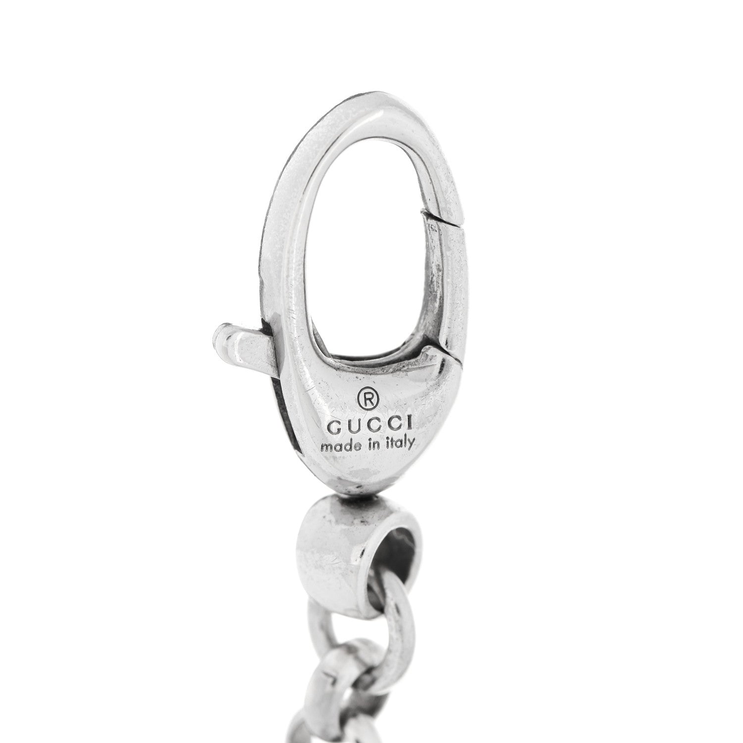 Gucci Sterling Silver Bamboo Heart Charm Bracelet 3 of 5
