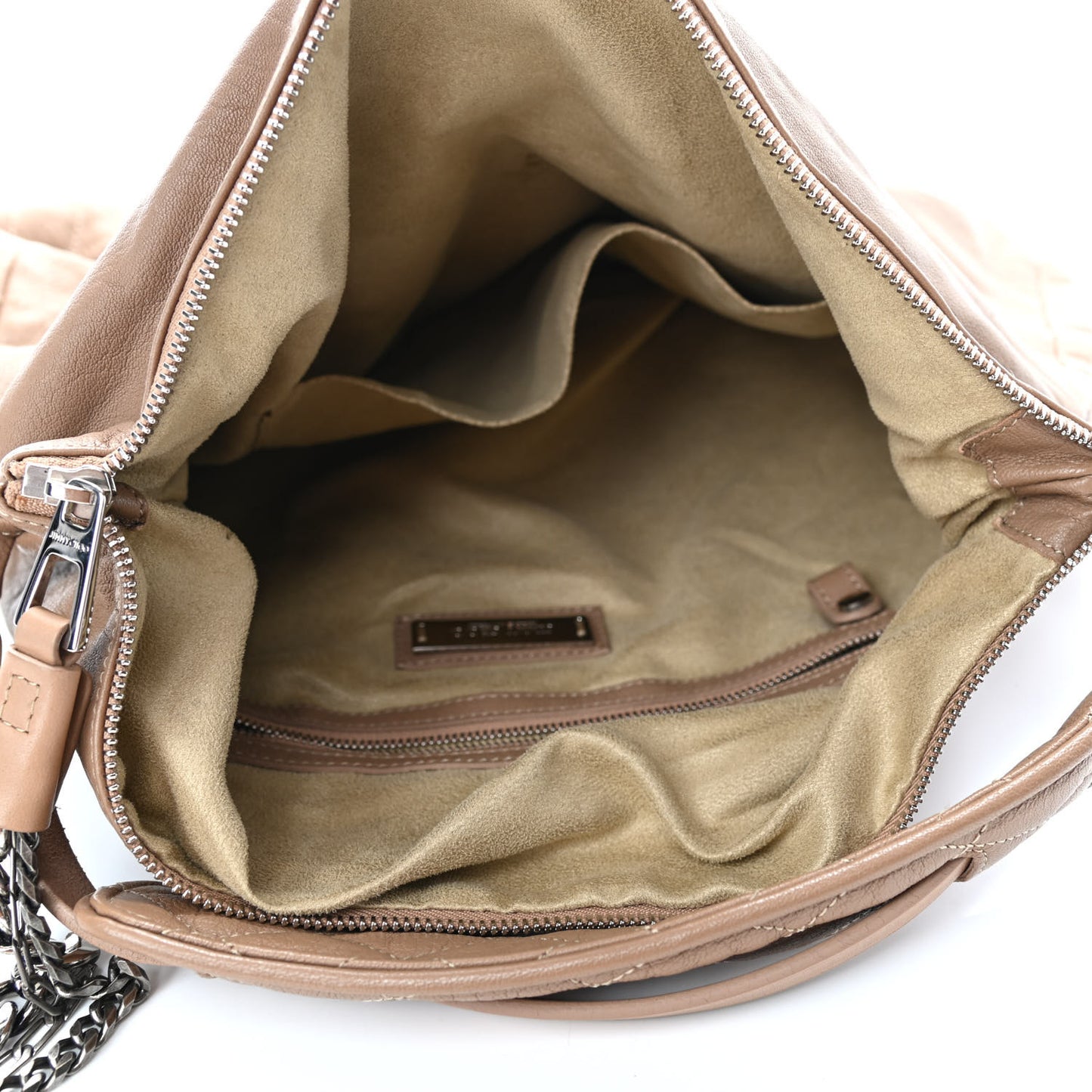 Lambskin Biker Hobo Beige