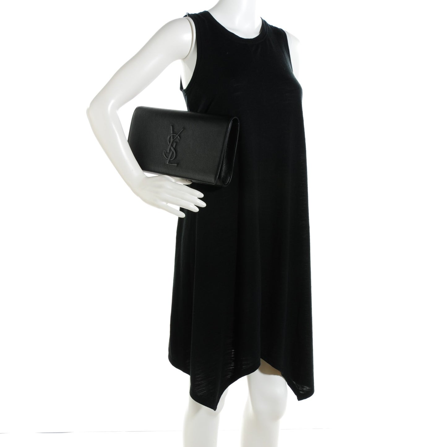 Calfskin Monogram Large Belle De Jour Clutch Black