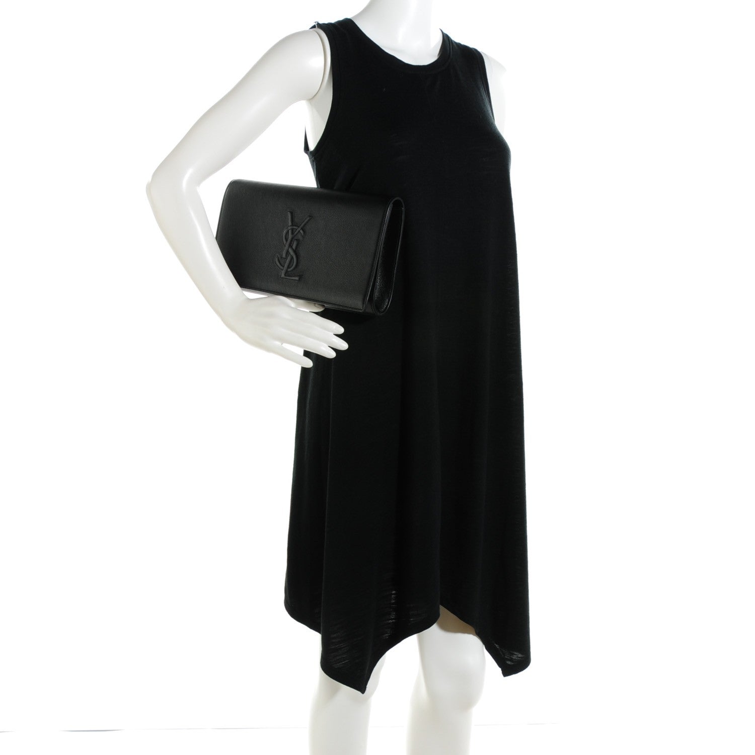 Saint Laurent Calfskin Monogram Large Belle De Jour Clutch Black 2 of 7