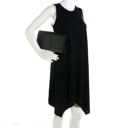 Saint Laurent Calfskin Monogram Large Belle De Jour Clutch Black 2 of 7