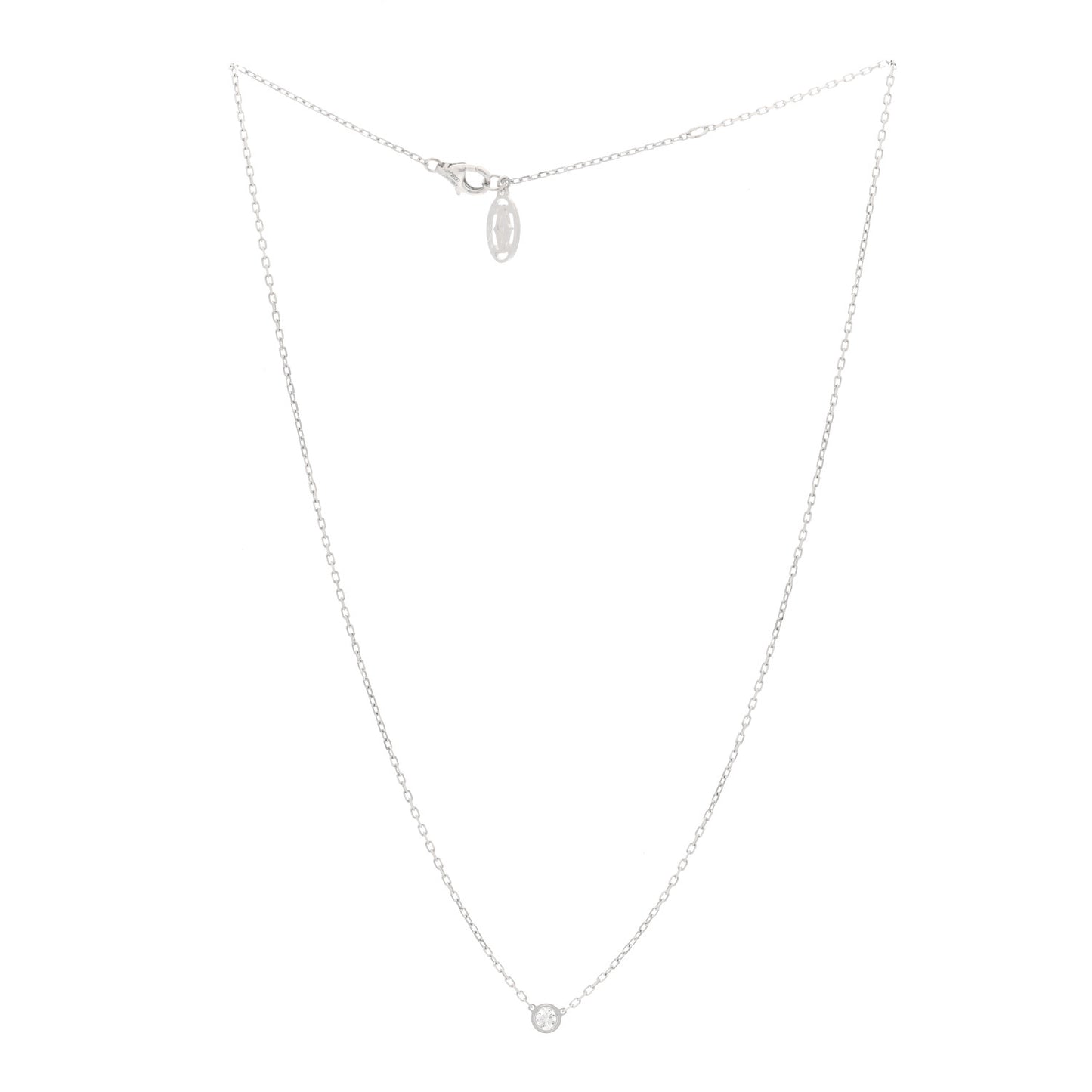 18K White Gold Diamond SM D'Amour Pendant Necklace