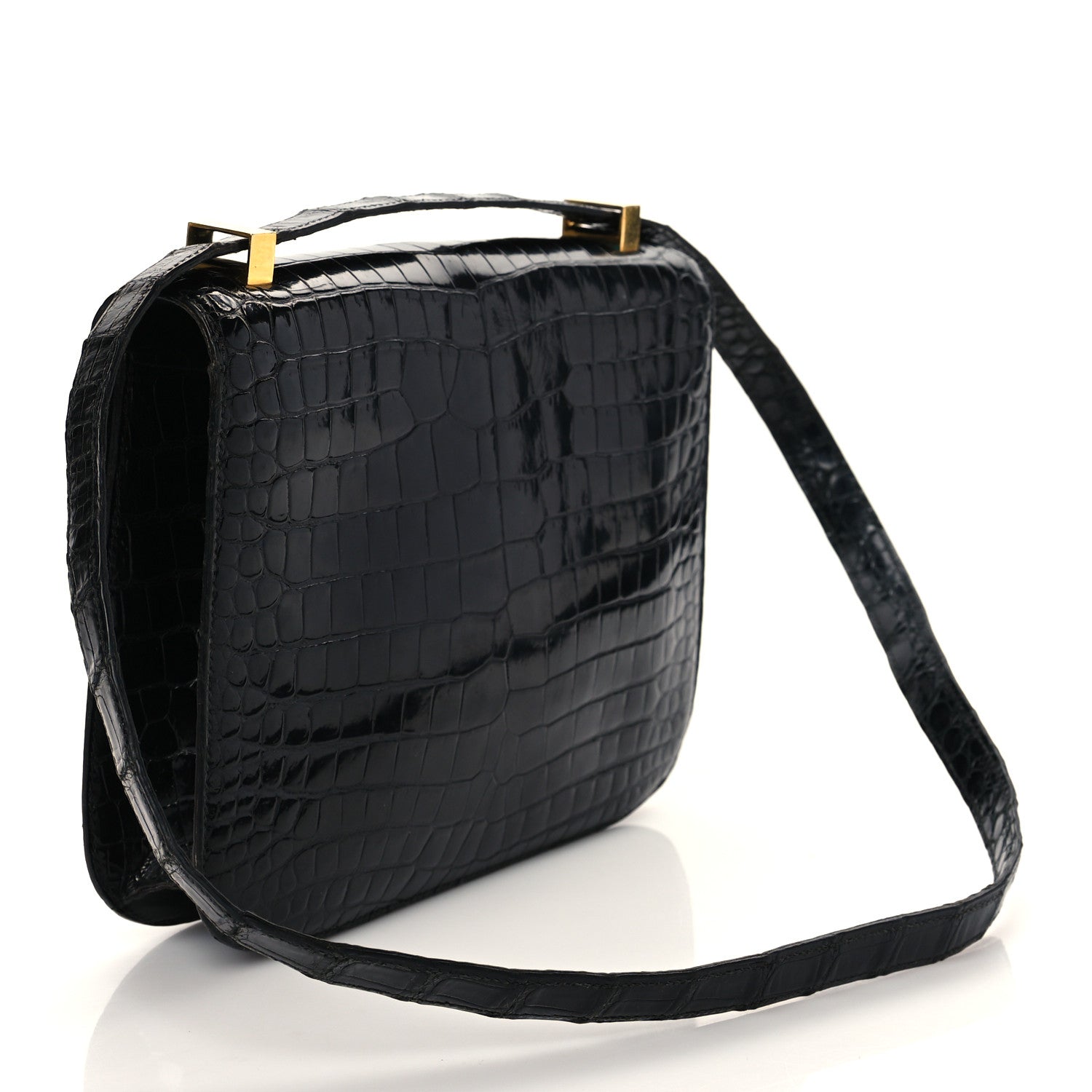 Hermes Shiny Alligator Constance 24 Black 3 of 10