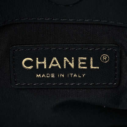 Chanel Calfskin Quilted Chain Flat Tote Black 6 of 10
