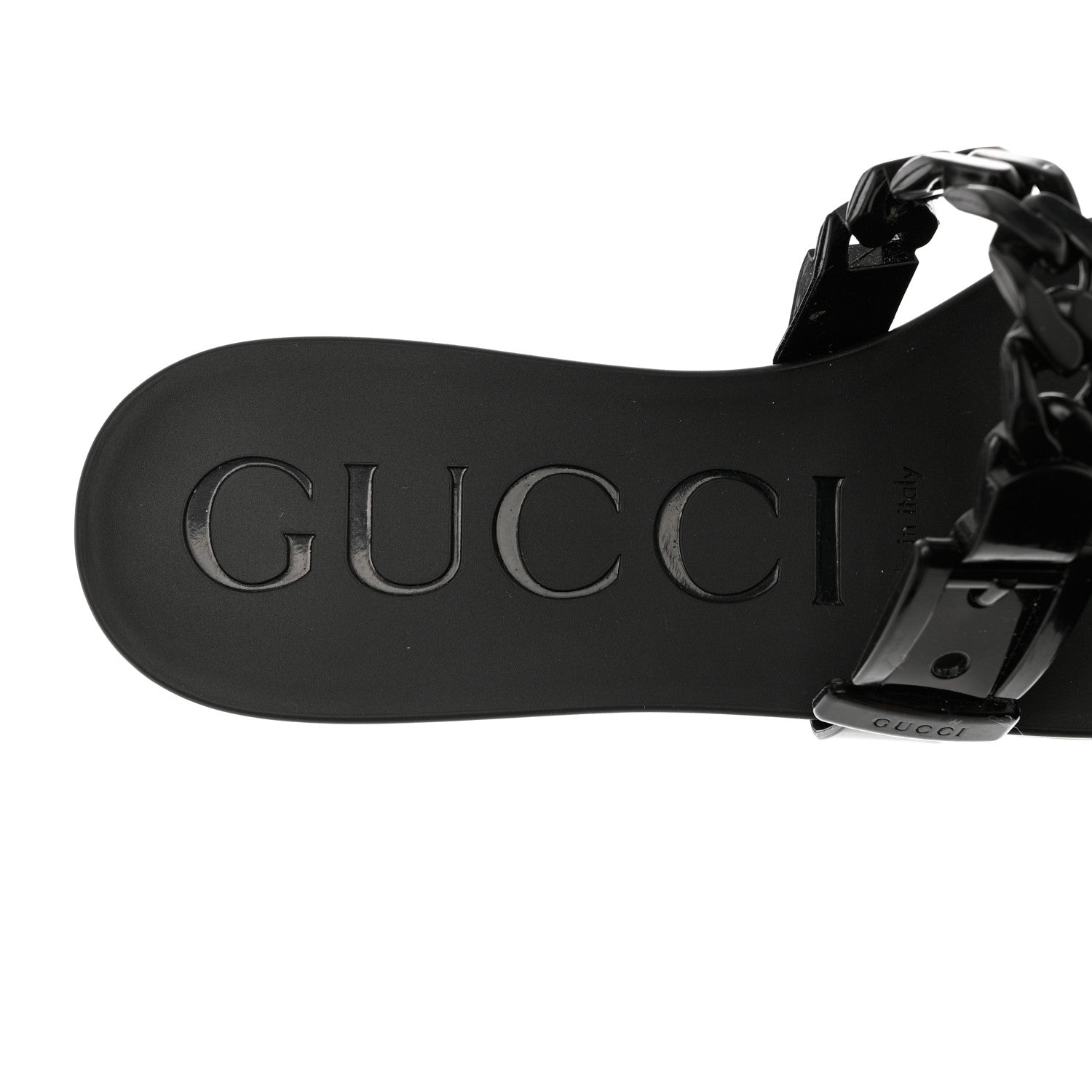 Gucci Rubber Womens Slide Sandals 38 Black 6 of 9