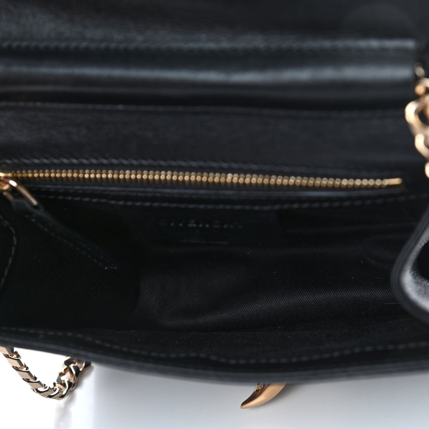 Calfskin Shark Lock Chain Clutch Black