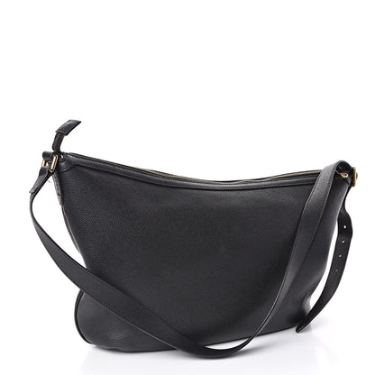 Gucci Grained Calfskin Logo Half Moon Hobo Black 3 of 13