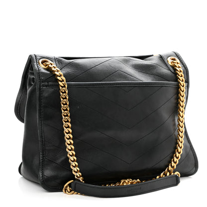 Saint Laurent Lambskin Matelasse Monogram Medium Niki Chain Satchel Black 3 of 15