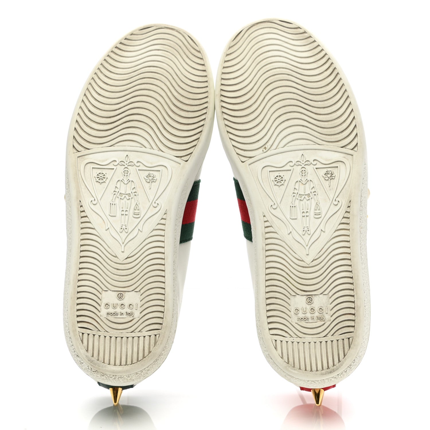 Gucci Calfskin Web Pearl Studded Womens Ace Sneakers 35 White 5 of 15