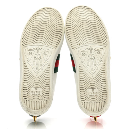 Gucci Calfskin Web Pearl Studded Womens Ace Sneakers 35 White 5 of 15
