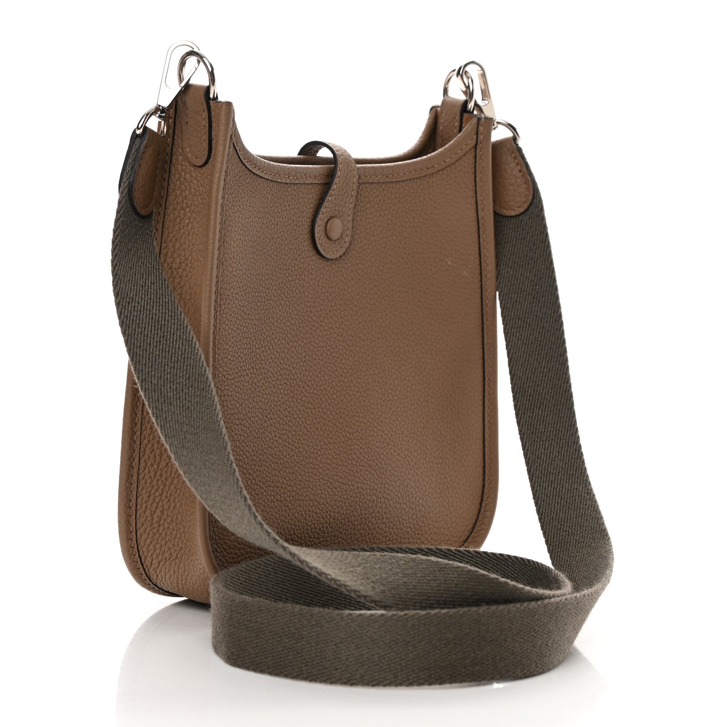 Hermes Taurillon Clemence Amazone Evelyne TPM Beige De Weimar Gris Etain 3 of 14