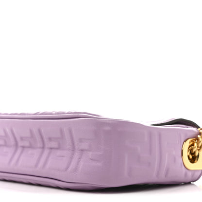 Fendi Nappa FF Embossed Small Midi Chain Baguette Violetta 10 of 15