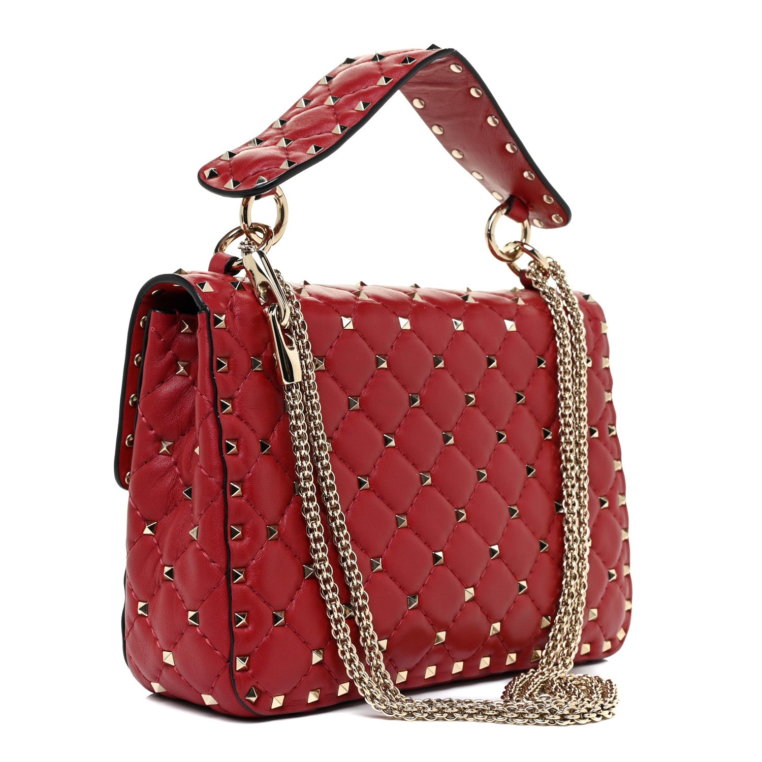 Valentino Garavani Nappa Medium Rockstud Spike Shoulder Bag Rosso Valentino 3 of 12