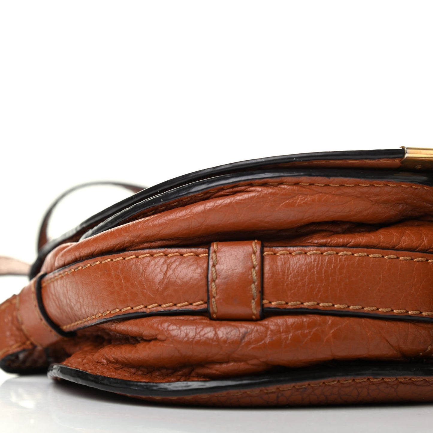 Calfskin Mini Marcie Round Crossbody Bag Tan
