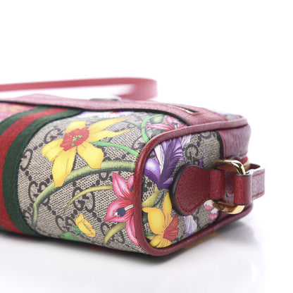 Gucci GG Supreme Monogram Flora Web Mini Ophidia Shoulder Bag Red 8 of 10