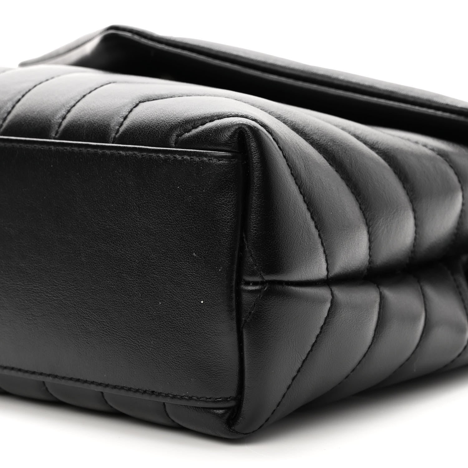 Saint Laurent Calfskin Y Quilted Monogram Small Loulou Chain Satchel Black 8 of 8