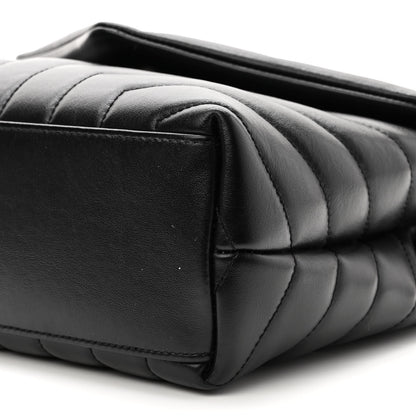 Saint Laurent Calfskin Y Quilted Monogram Small Loulou Chain Satchel Black 8 of 8