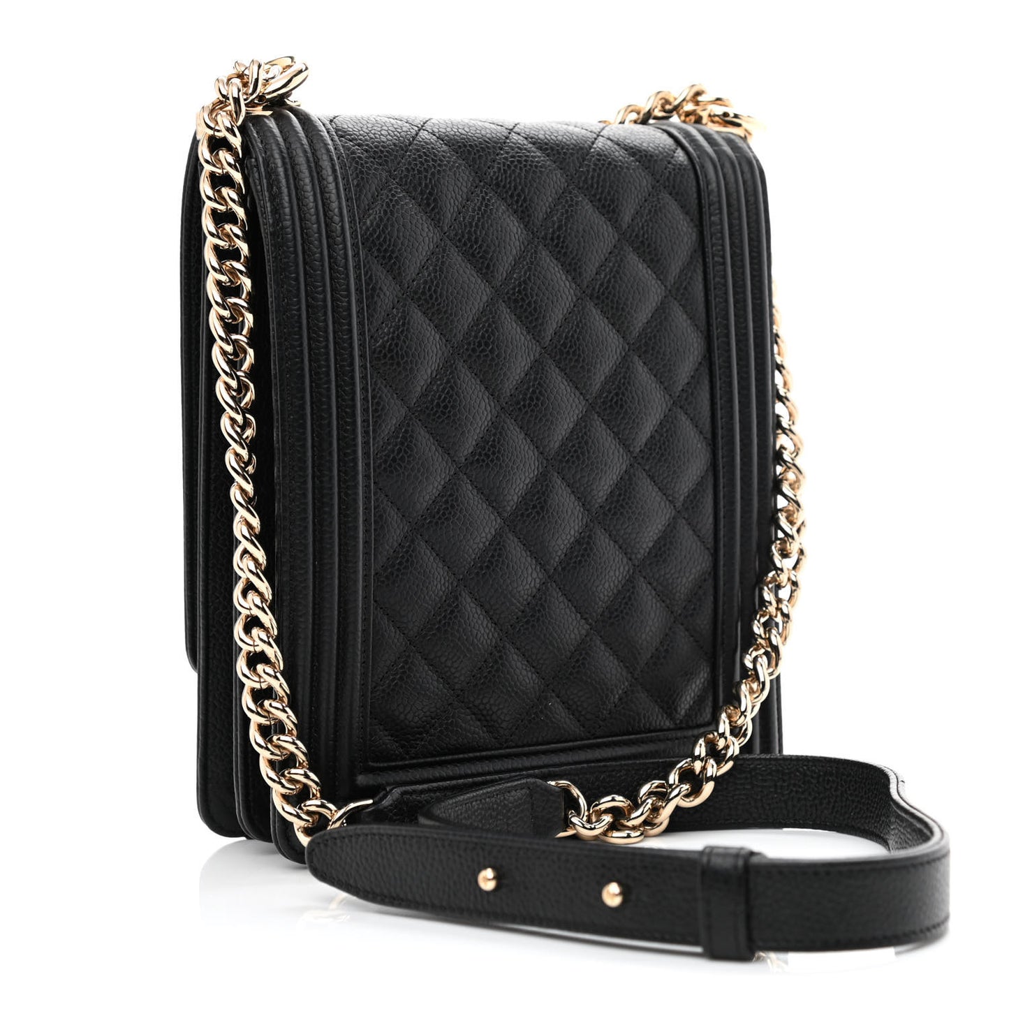 Caviar Quilted North South Boy Flap Black