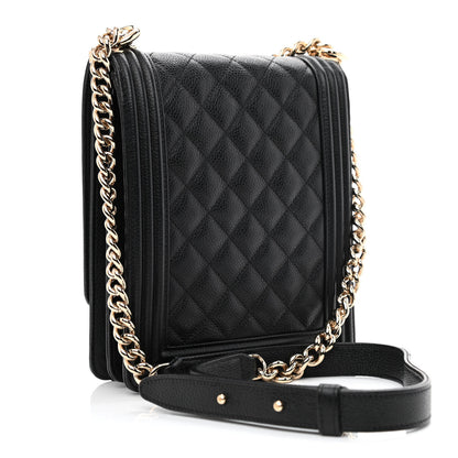 Chanel Caviar Quilted North South Boy Flap Black 3 of 10
