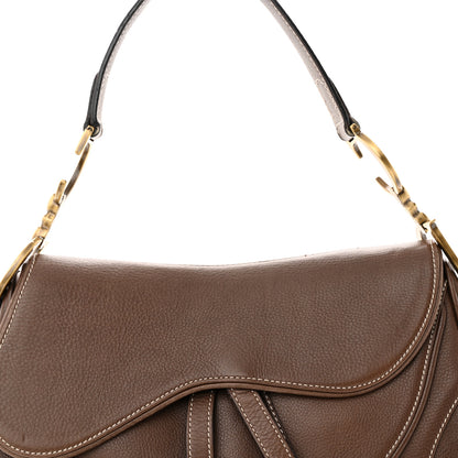 Christian Dior Calfskin Double Saddle Bag Brown 5 of 13