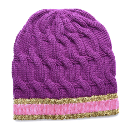 Gucci Wool Cashmere Polyamide Cable Knit Bonhate Beanie Hat M Magenta Pink 1 of 4