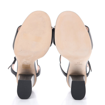 Gucci Calfskin Miro Soft Horsebit High Heel Sandals 36 Black 5 of 11