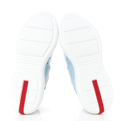 Prada Patent America's Cup Patchwork Sneakers 35 Celeste 5 of 9