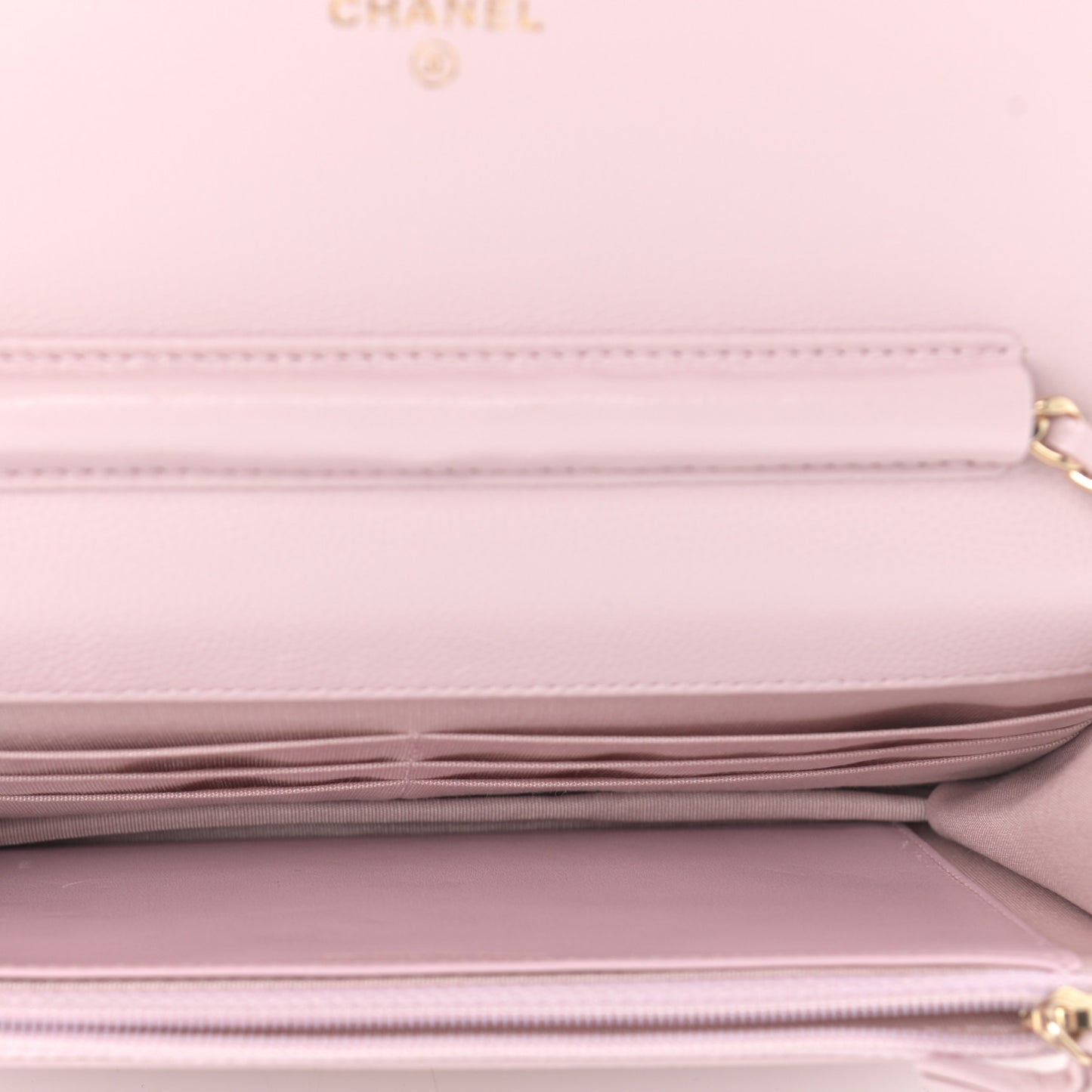 Caviar Quilted Coco Candy Wallet On Chain WOC Light Pink