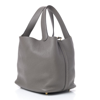 Hermes Taurillon Clemence Picotin Lock 22 MM Etain 2 of 4