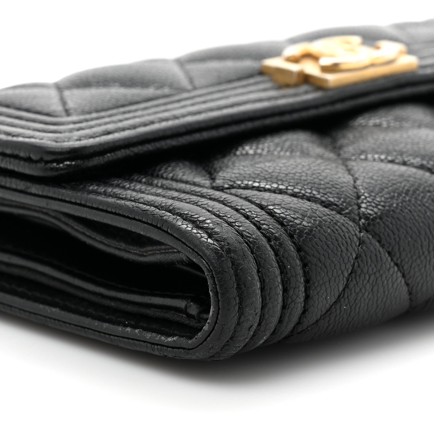Chanel Caviar Quilted Medium Boy Flap Wallet Black 10 of 12