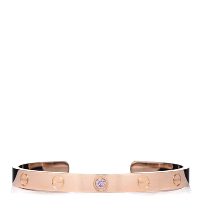 Cartier 18K Pink Gold Pink Sapphire LOVE Cuff Bracelet 17 1 of 4