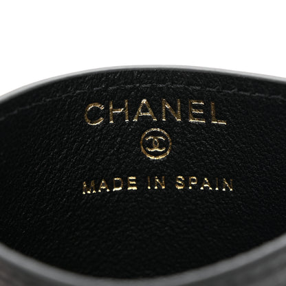 Chanel Calfskin Lizard Embossed Card Holder Black 6 of 8